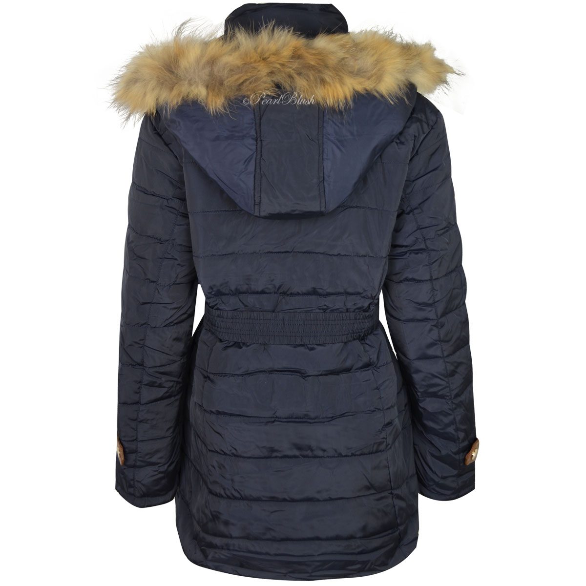 LADIES WOMENS PLUS SIZE FUR HOODED WINTER COAT QUILTED PADDED PUFFA PARKA JACKET | eBay