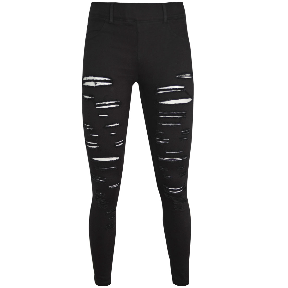 black ripped jeggings womens