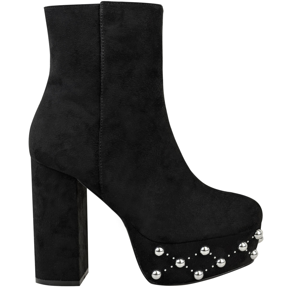 Womens Ladies Chunky Platform Ankle Boots Studded Block High Heels Shoes Size 