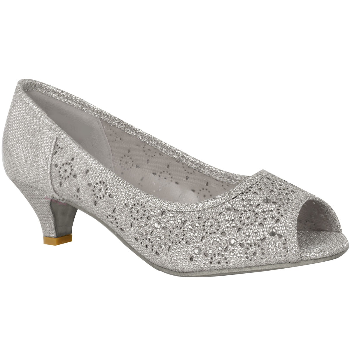 Shop - ladies grey kitten heel shoes 