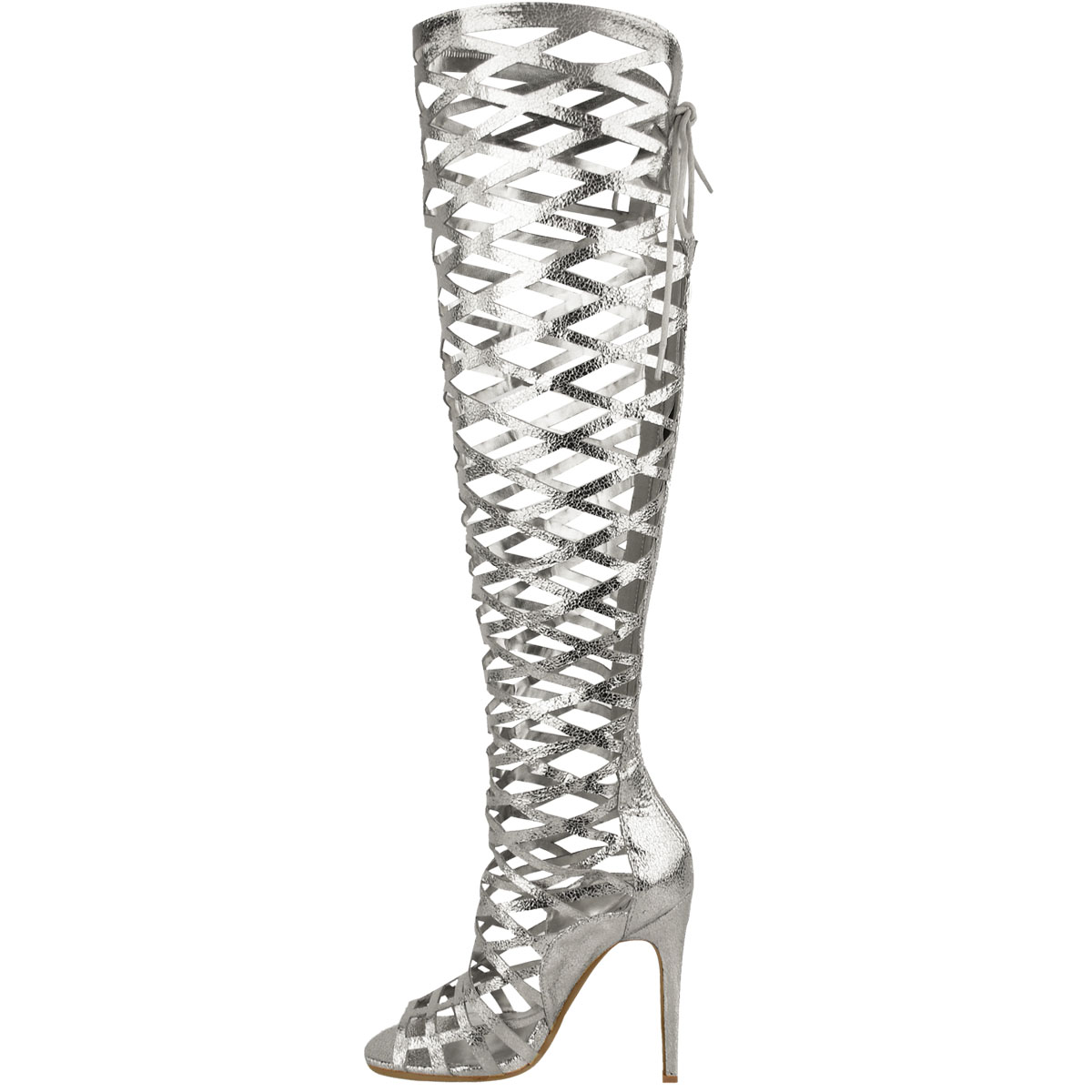silver gladiator sandals heels
