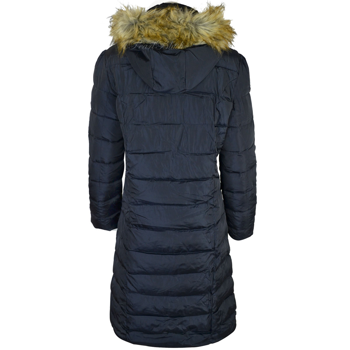 Ladies Womens Plus Fur Hooded Quilted Padded Winter Coat Puffa Parka ...