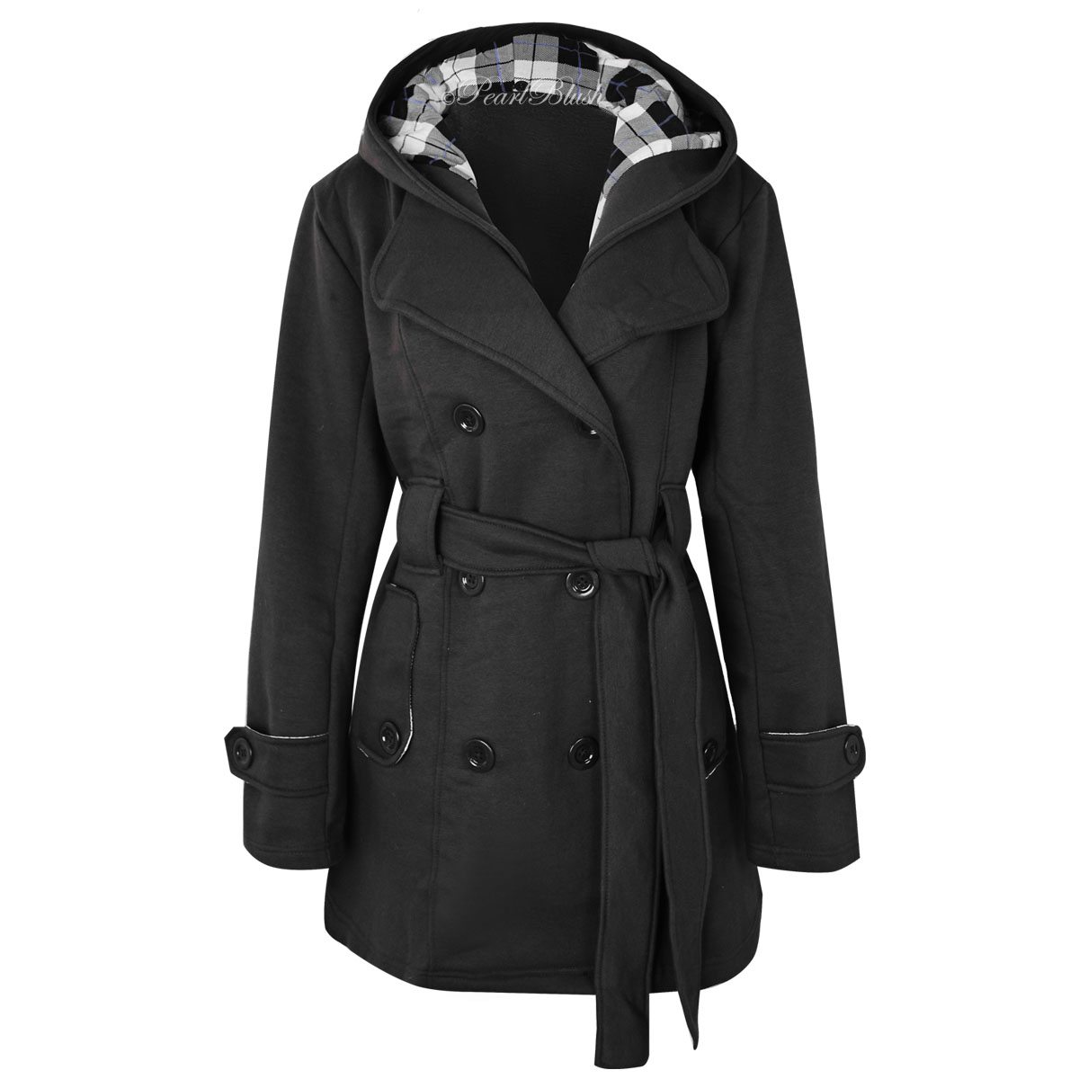 NEW WOMENS LADIES MAC COAT JACKET PLUS SIZE WARM DOUBLE BREASTED ...
