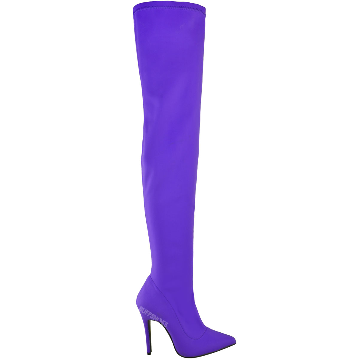 Womens Ladies Lycra Long Over The Knee Thigh Boots Stretch High Heel ...
